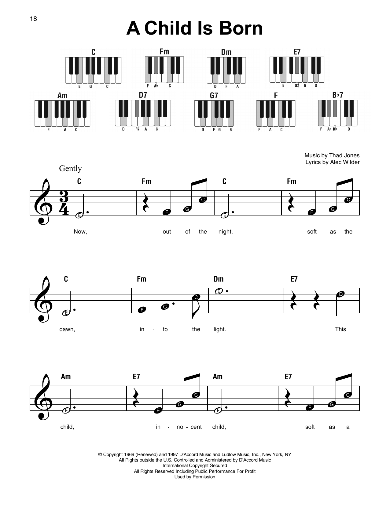 A Child Is Born (Super Easy Piano) von Thad Jones