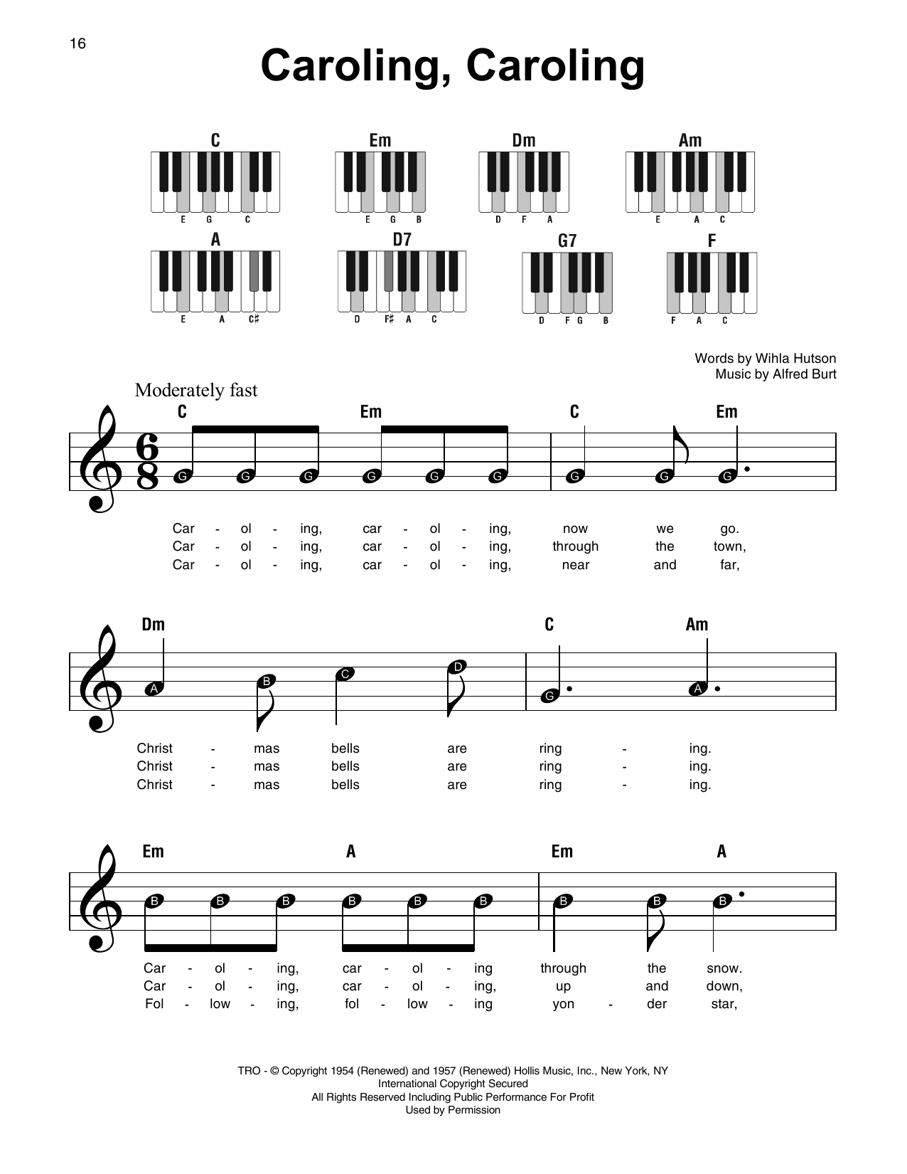 Caroling, Caroling (Super Easy Piano) von Alfred Burt