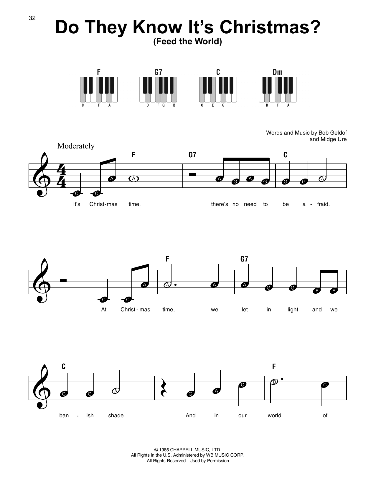 Do They Know It's Christmas? (Feed The World) (Super Easy Piano) von Band Aid