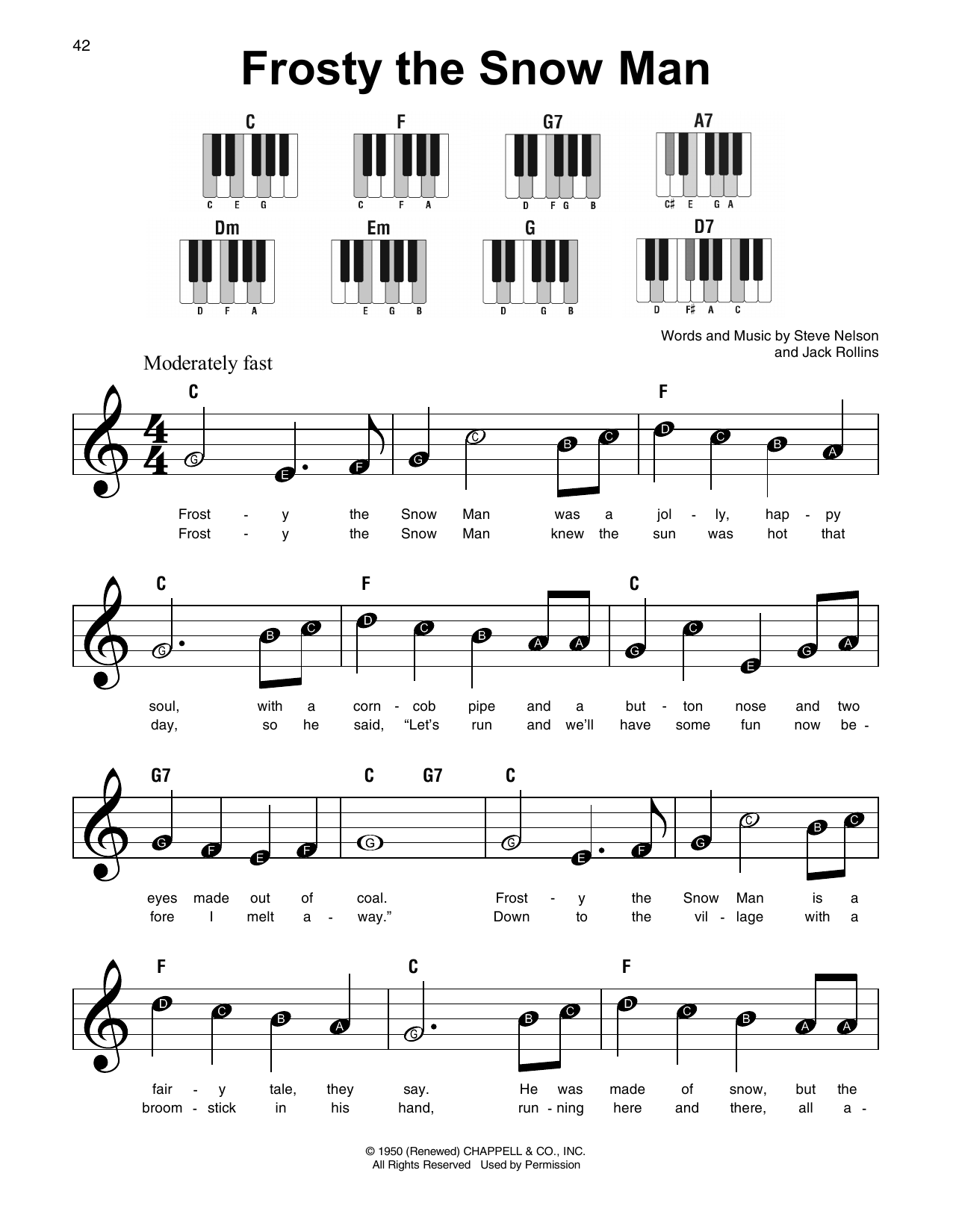 Frosty The Snow Man (Super Easy Piano) von Jack Rollins