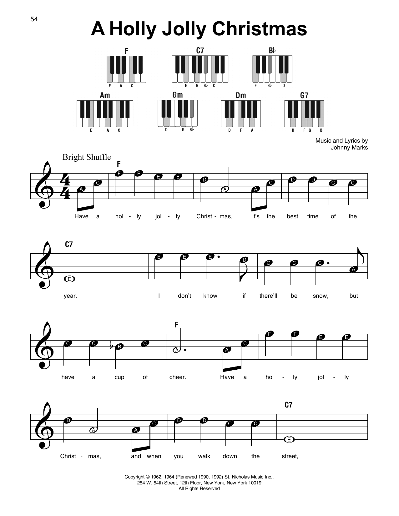 A Holly Jolly Christmas (Super Easy Piano) von Johnny Marks