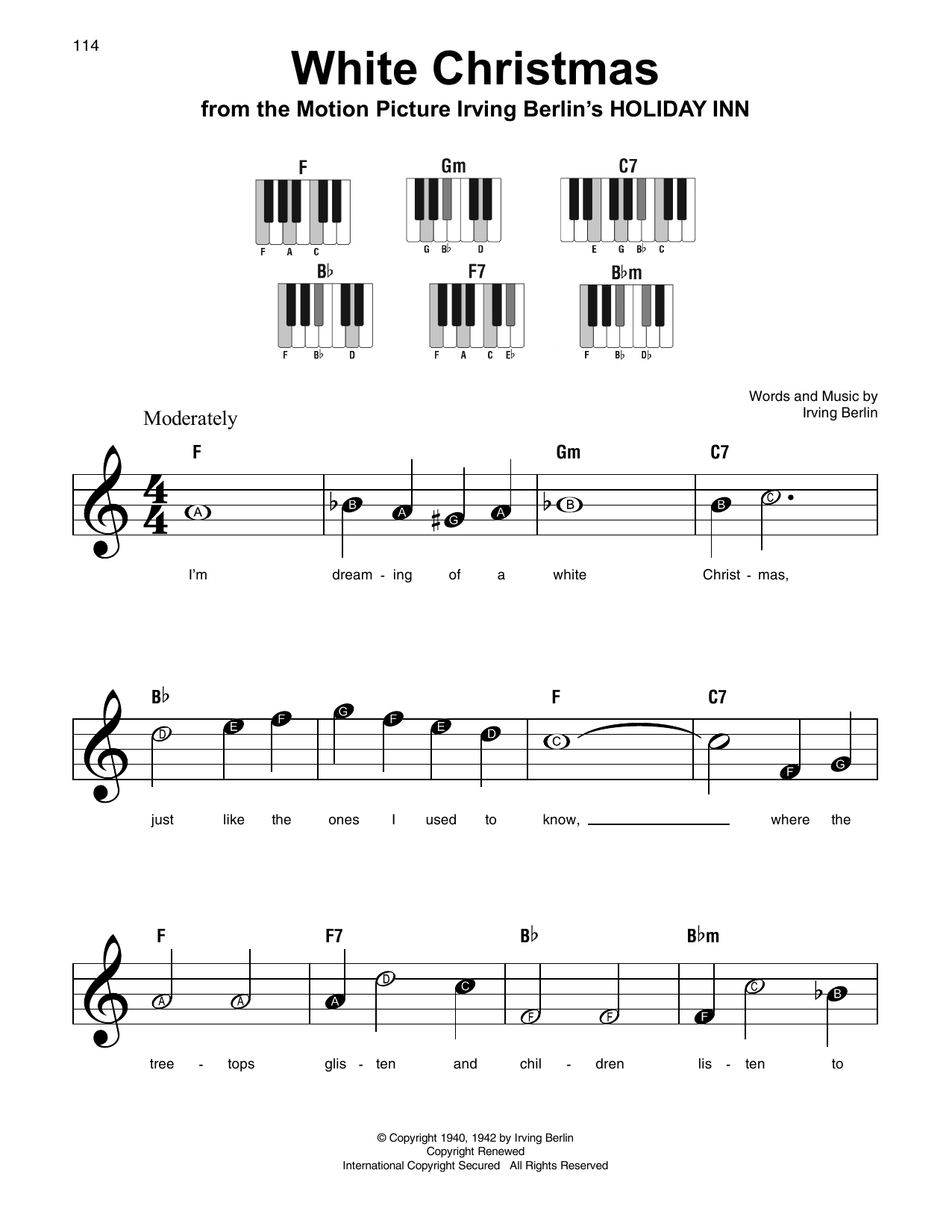 White Christmas (Super Easy Piano) von Irving Berlin