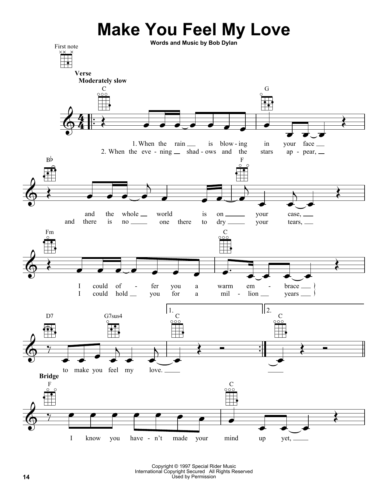 Make You Feel My Love (Ukulele) von Adele