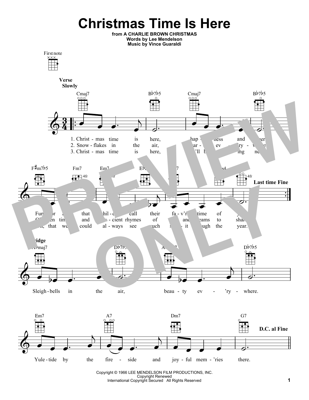 Christmas Time Is Here (Ukulele) von Vince Guaraldi