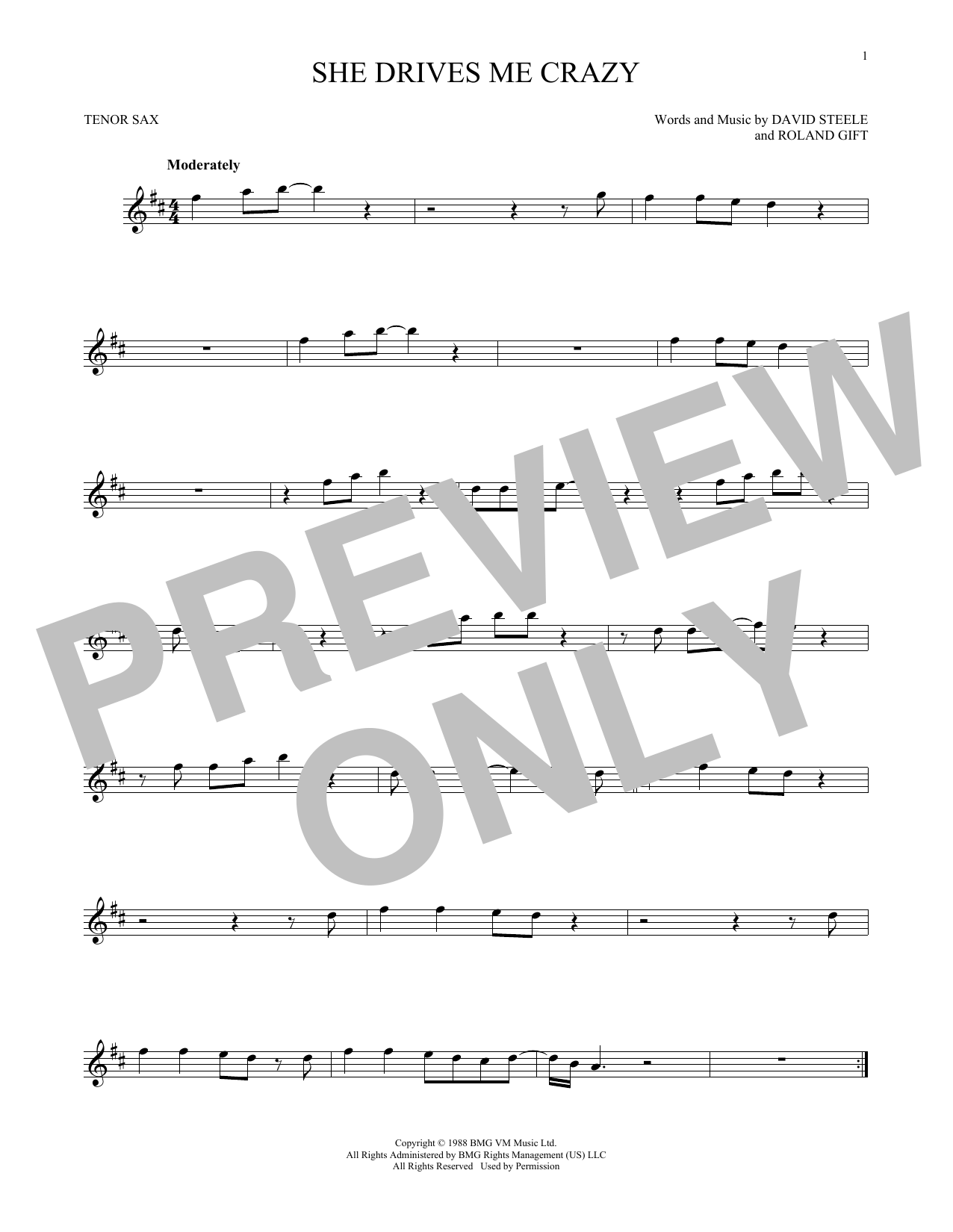 She Drives Me Crazy (Tenor Sax Solo) von Fine Young Cannibals