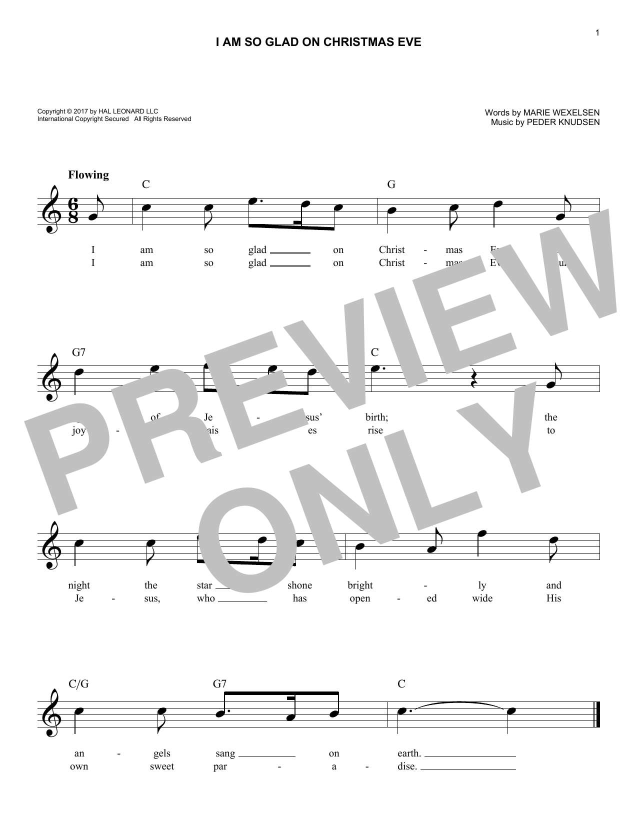 I Am So Glad On Christmas Eve (Lead Sheet / Fake Book) von Peder Knudsen