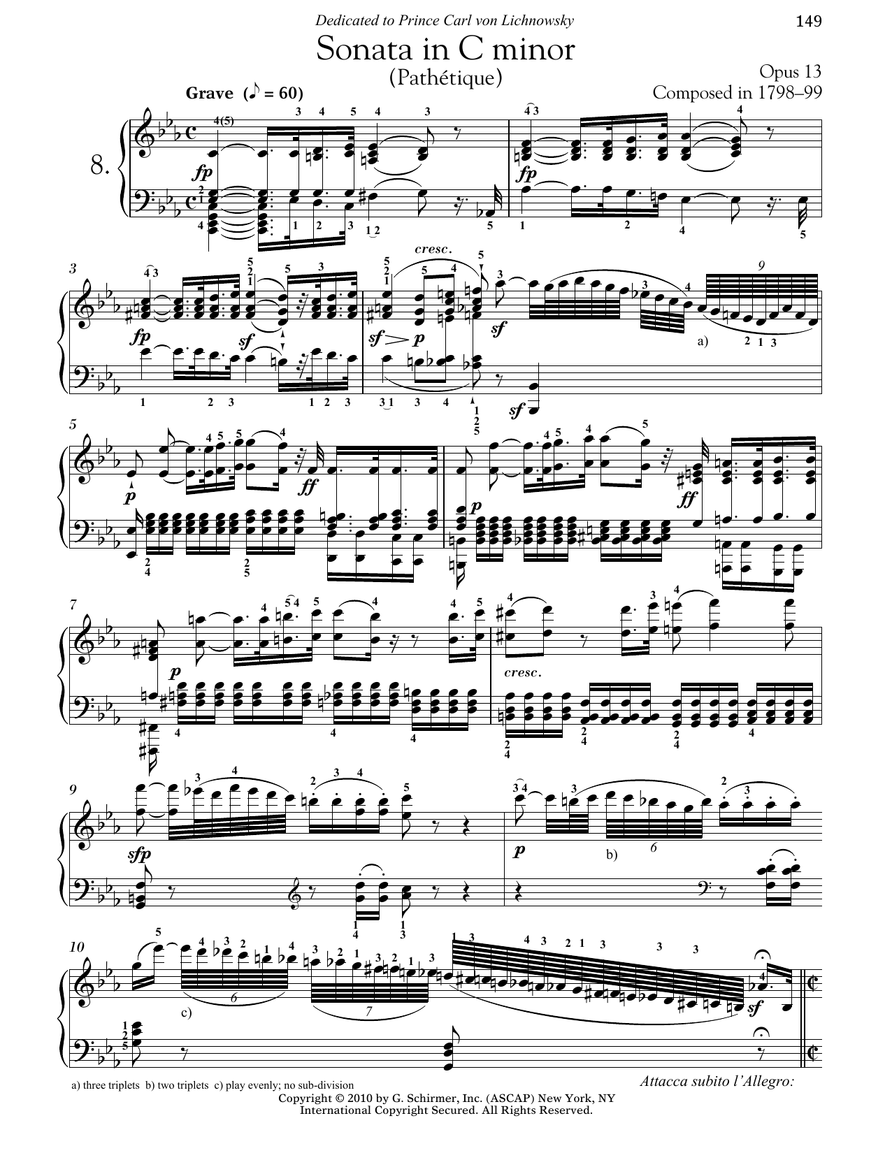 Piano Sonata No. 8 In C Minor, Op. 13 