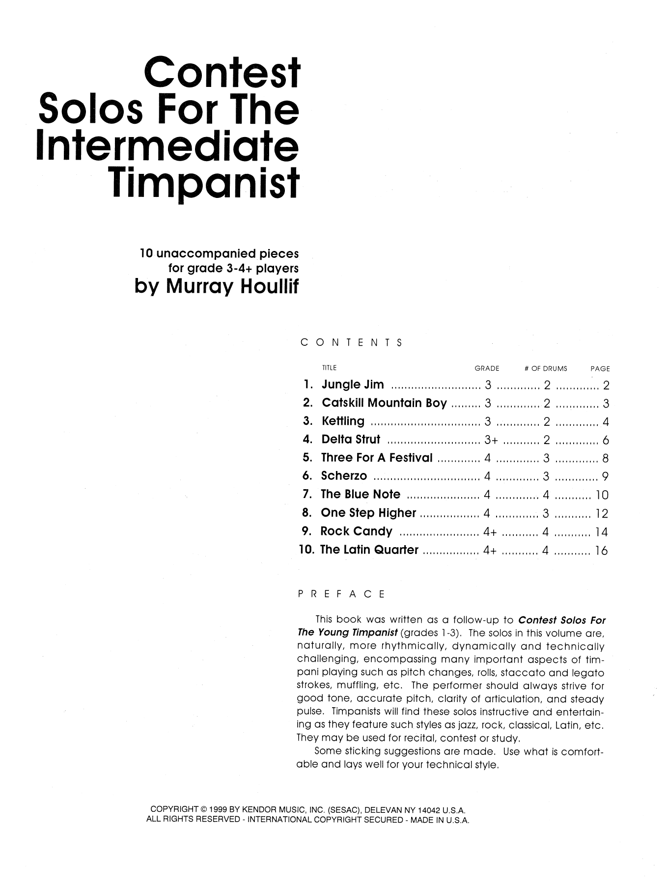 Contest Solos For The Intermediate Timpanist (Percussion Solo) von Murray Houllif