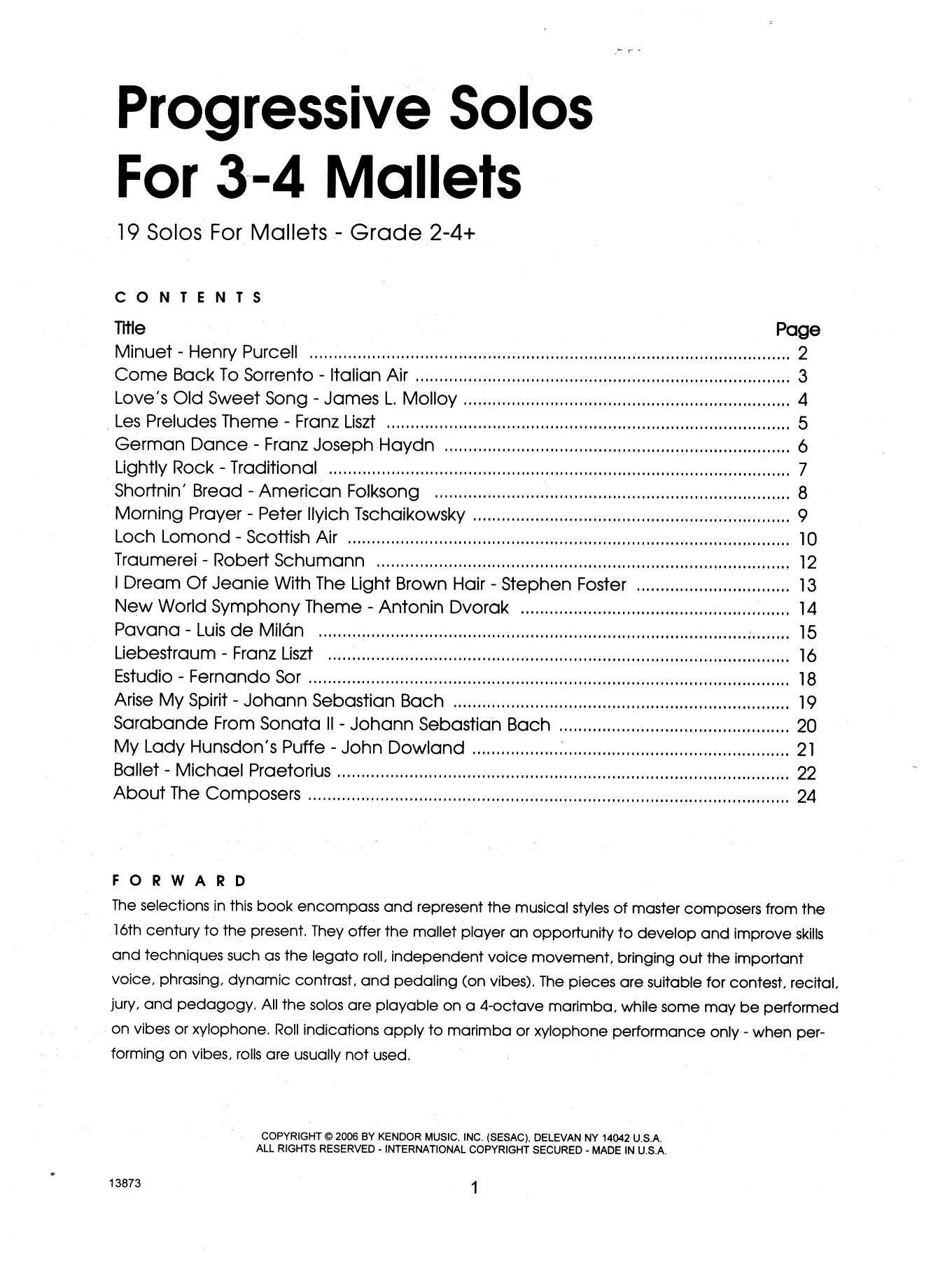 Progressive Solos For 3-4 Mallets (Percussion Solo) von Murray Houllif