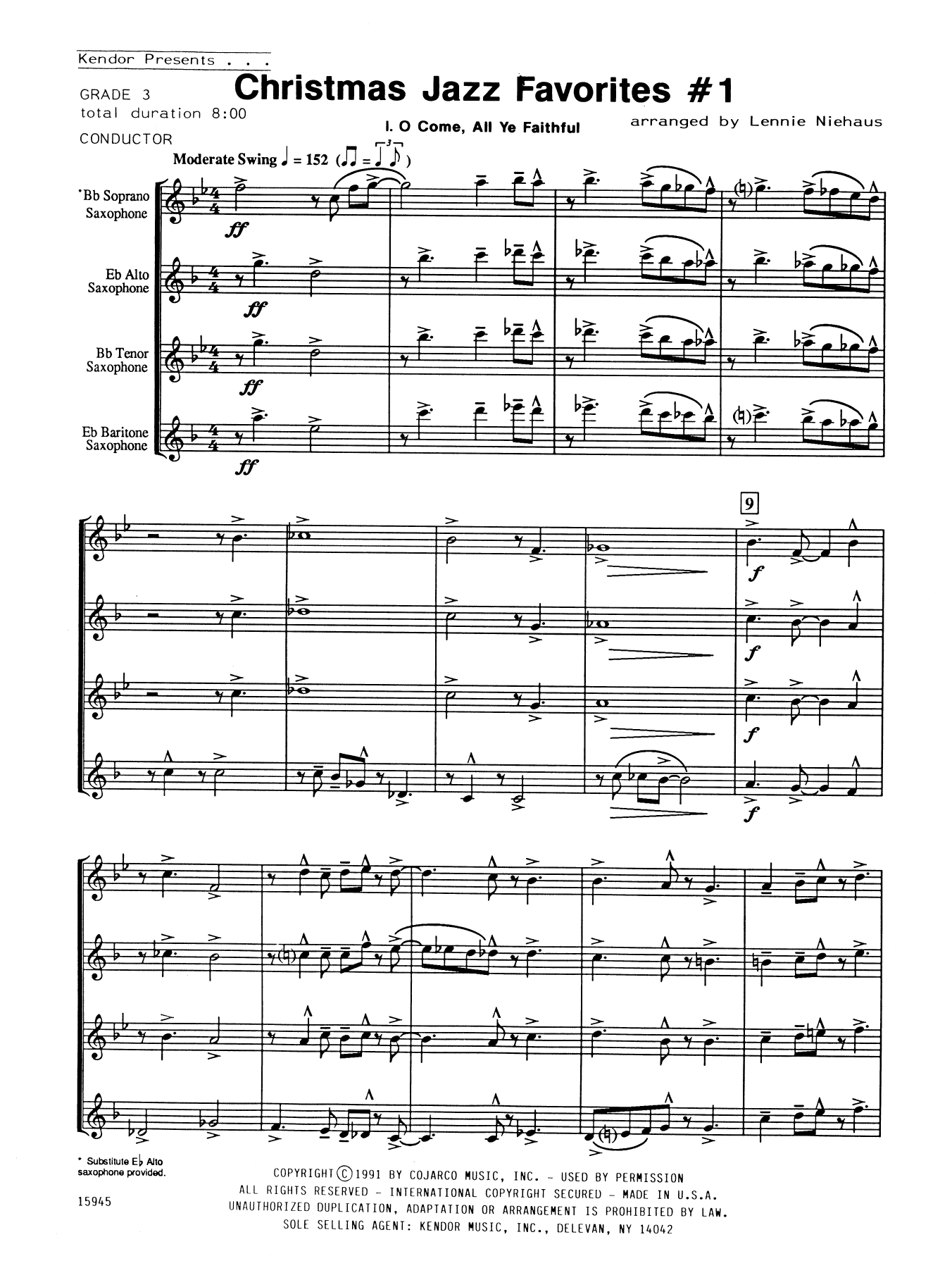 Christmas Jazz Favorites #1 - Full Score (Woodwind Ensemble) von Lennie Niehaus