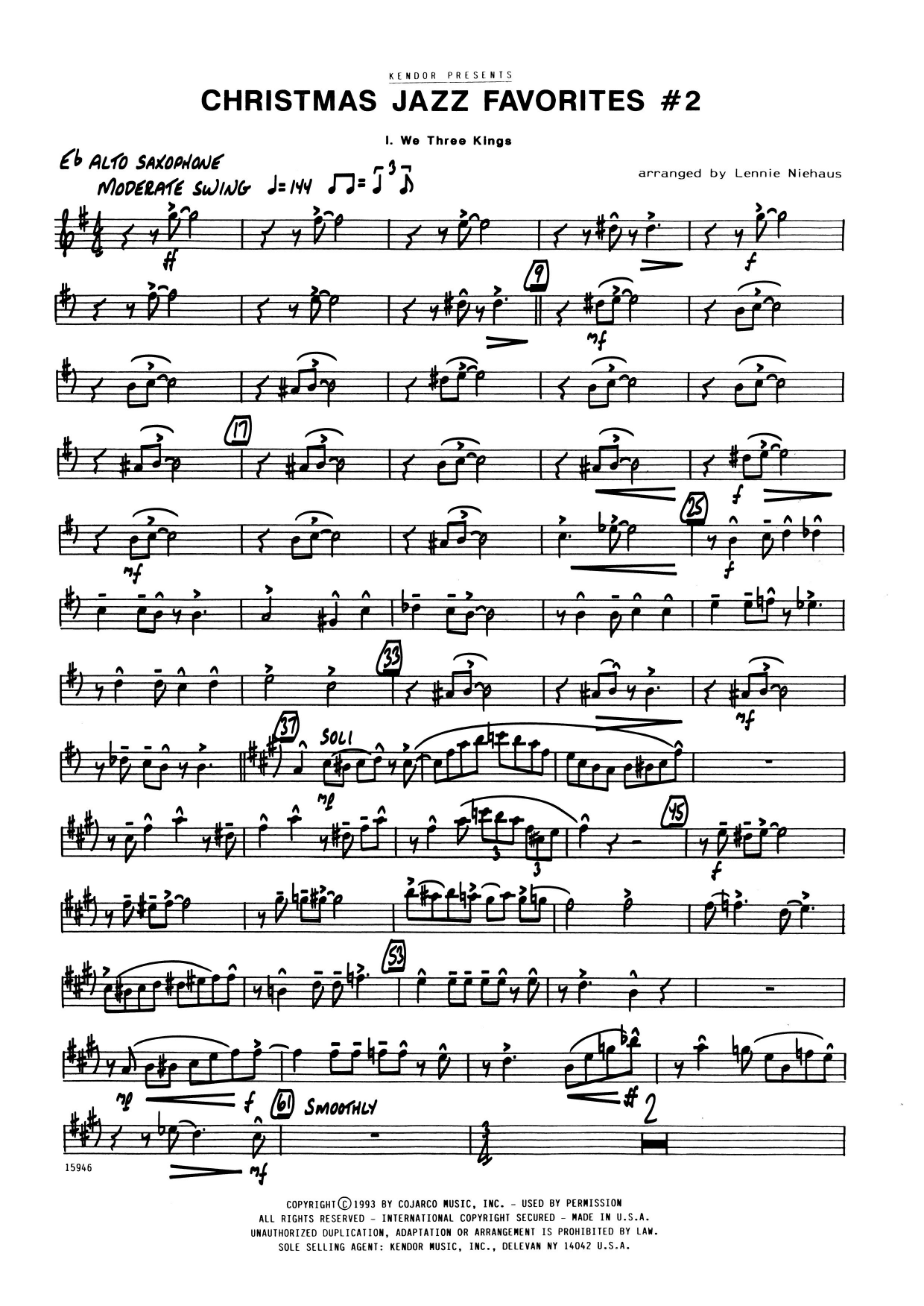 Christmas Jazz Favorites #2 - 2nd Eb Alto Saxophone (Woodwind Ensemble) von Lennie Niehaus