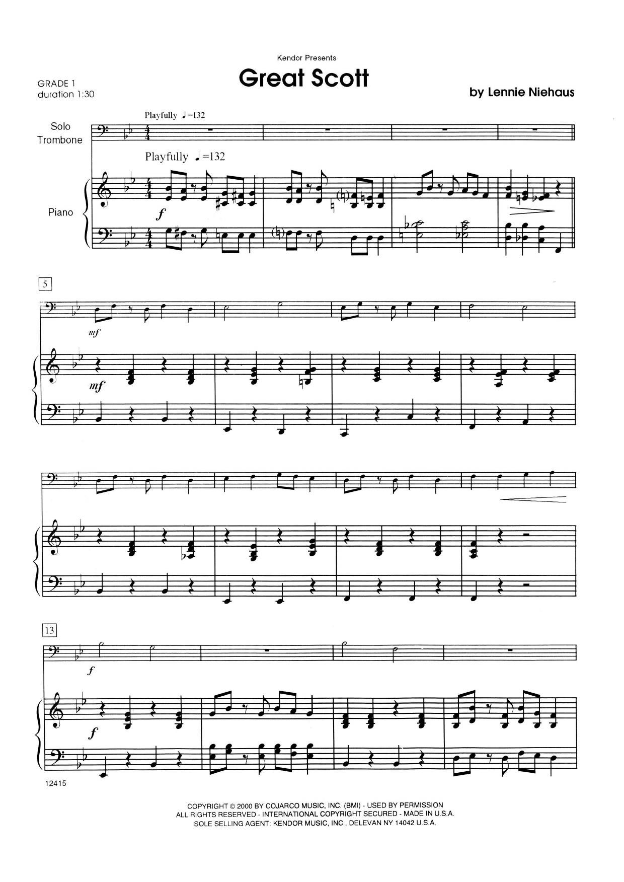 Great Scott - Piano Accompaniment (Brass Solo) von Lennie Niehaus