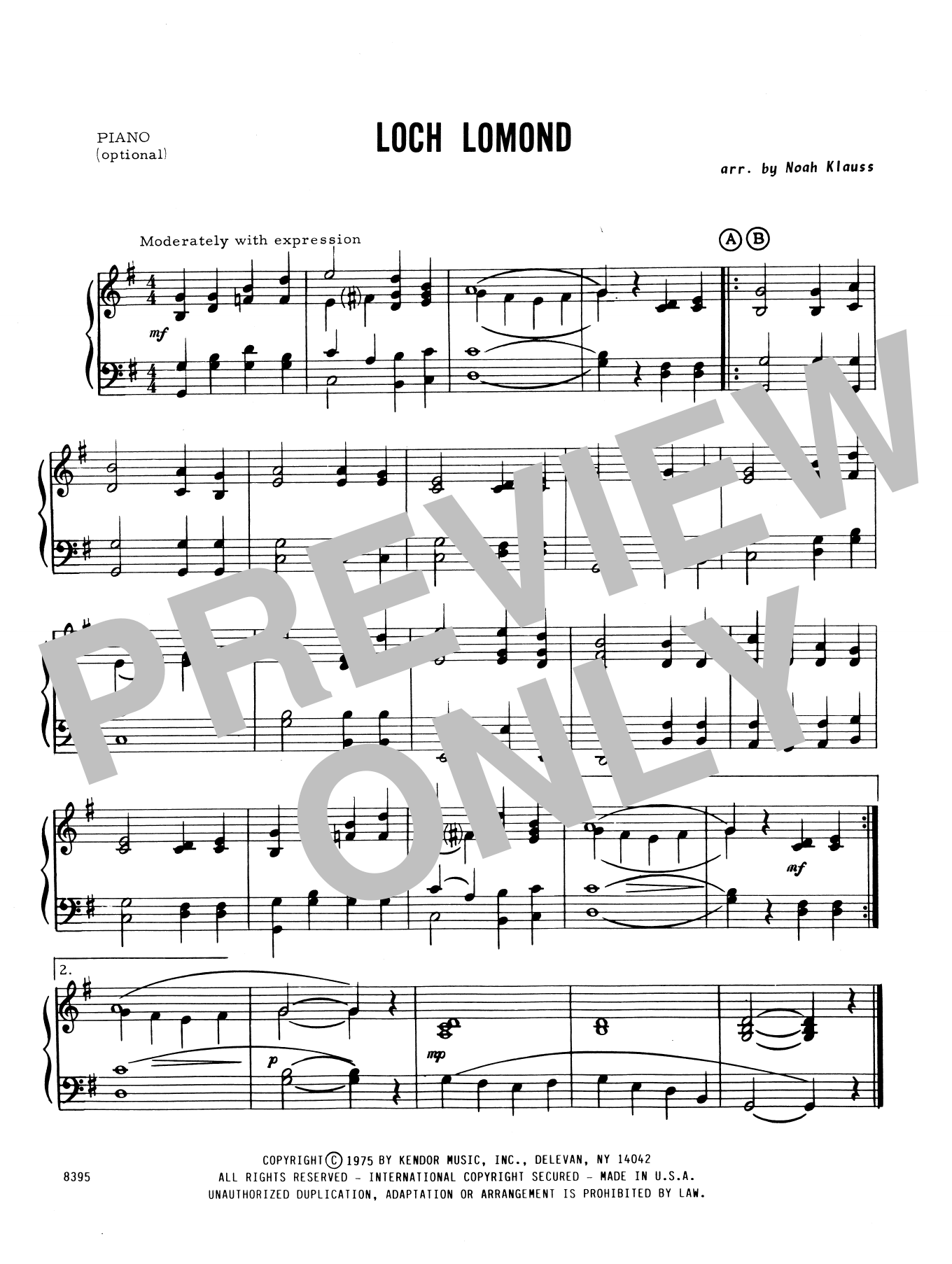 Loch Lomond - Piano Accompaniment (Orchestra) von Noah Klauss