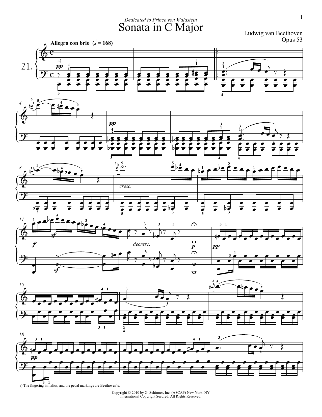 Piano Sonata No. 21 In C Major, Op. 53 