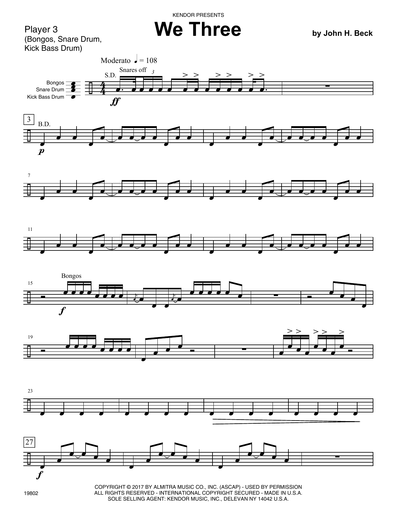 We Three - Percussion 3 (Percussion Ensemble) von John H. Beck