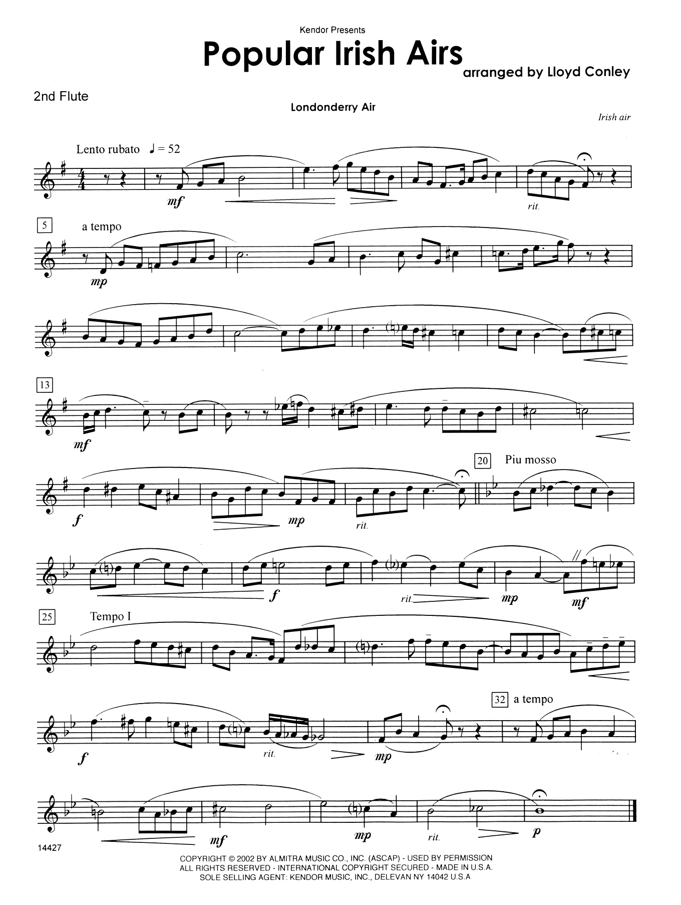 Popular Irish Airs - 2nd Flute (Woodwind Ensemble) von Lloyd Conley