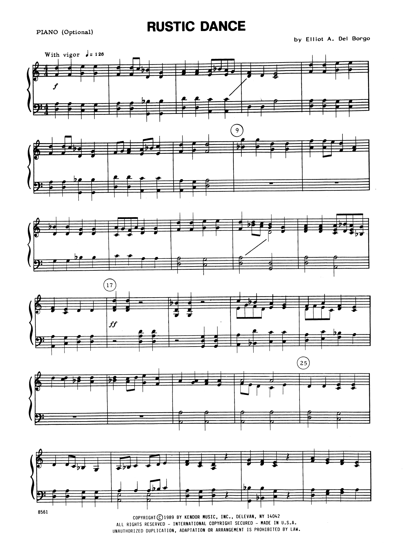 Rustic Dance - Piano Accompaniment (Orchestra) von Elliot A. Del Borgo