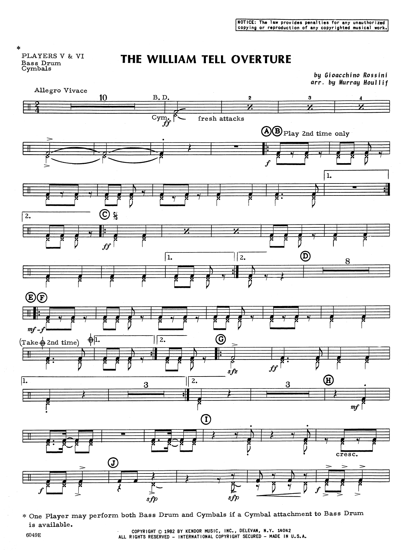 The William Tell Overture - Percussion 6 (Percussion Ensemble) von Murray Houllif