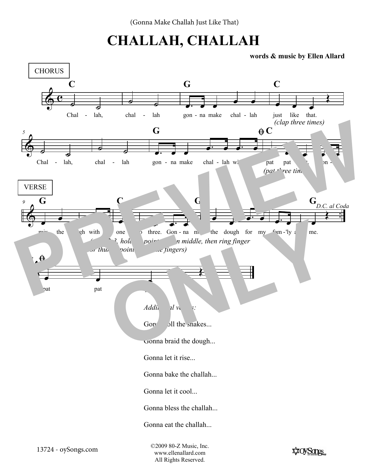 Gonna Make Challah Just Like That (Lead Sheet / Fake Book) von Ellen Allard