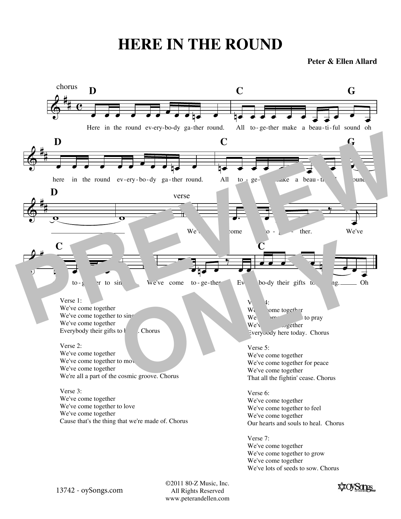 Here In The Round (Lead Sheet / Fake Book) von Ellen Allard