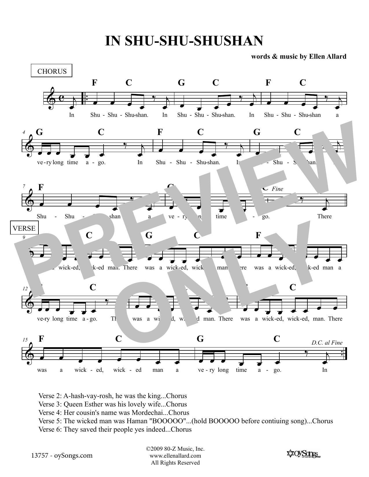 In Shu Shu Shushan (Lead Sheet / Fake Book) von Ellen Allard