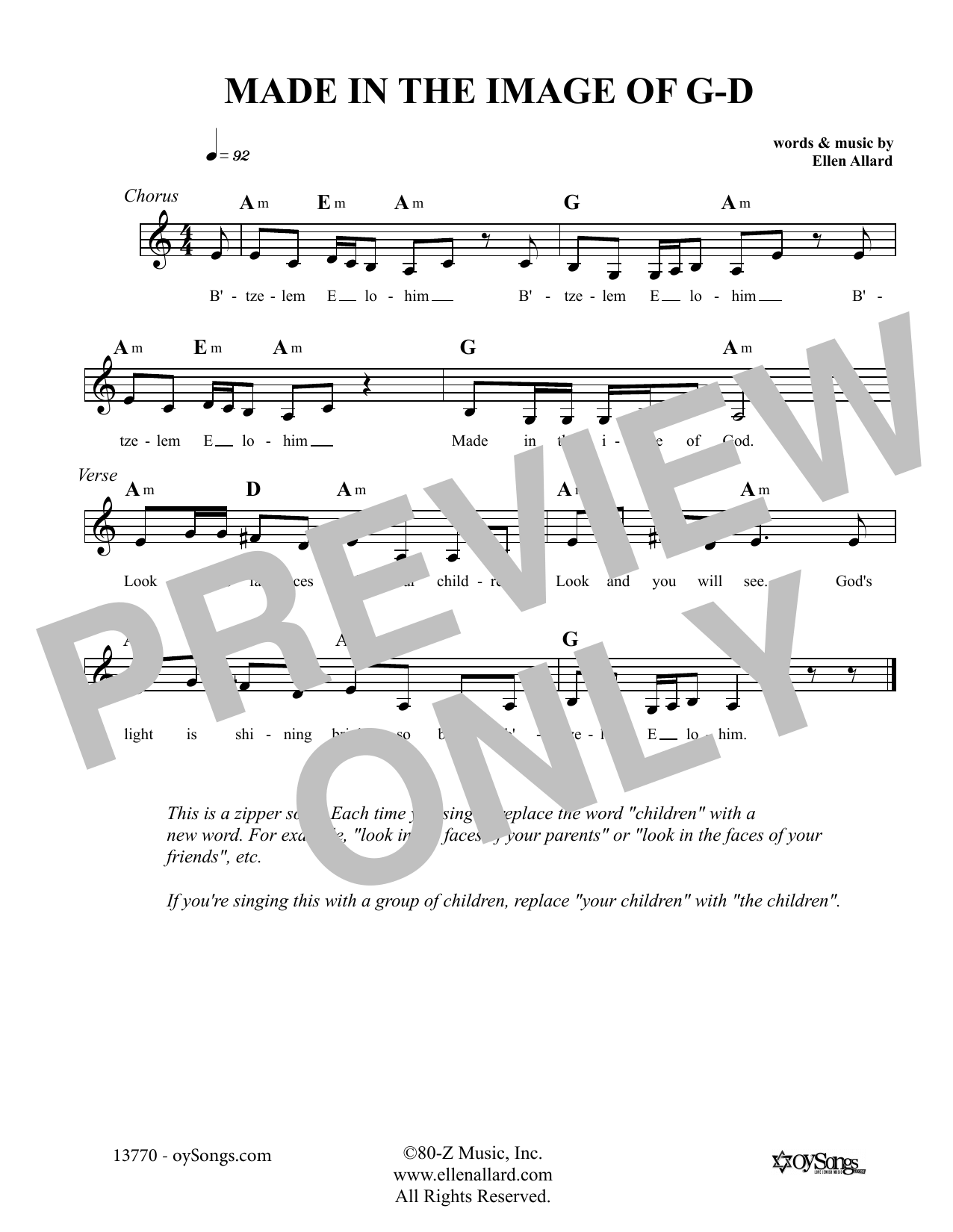 Made In The Image Of God (Lead Sheet / Fake Book) von Ellen Allard