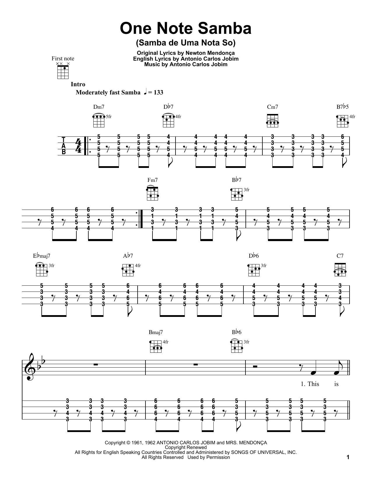 One Note Samba (Samba De Uma Nota So) (Ukulele) von Antonio Carlos Jobim