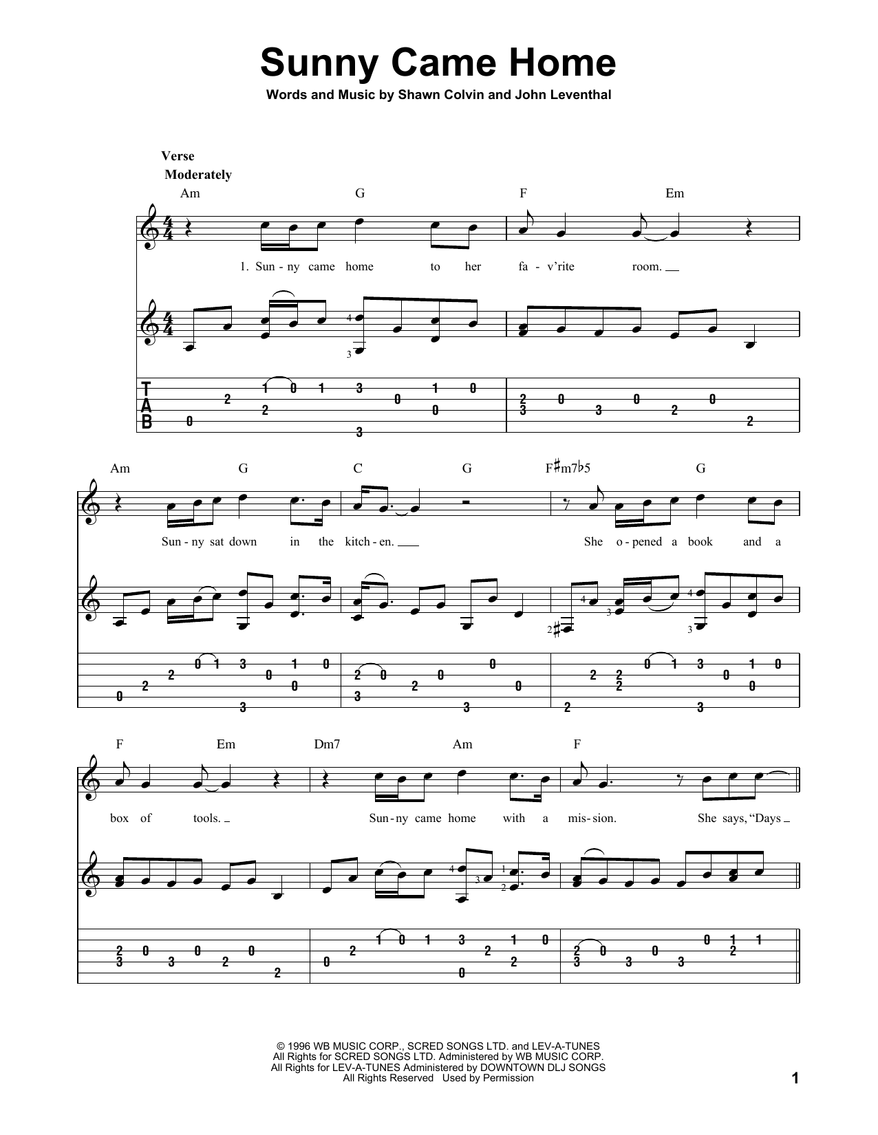 Sunny Came Home (Solo Guitar) von Shawn Colvin