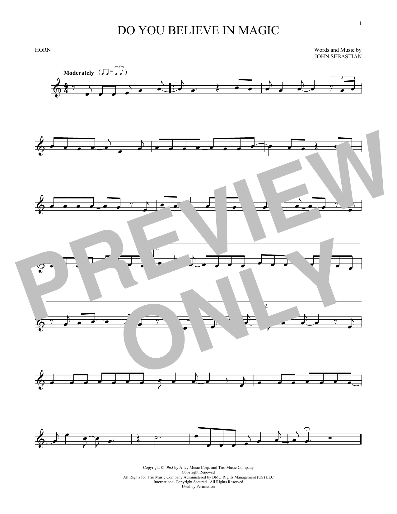 Do You Believe In Magic (French Horn Solo) von Lovin' Spoonful