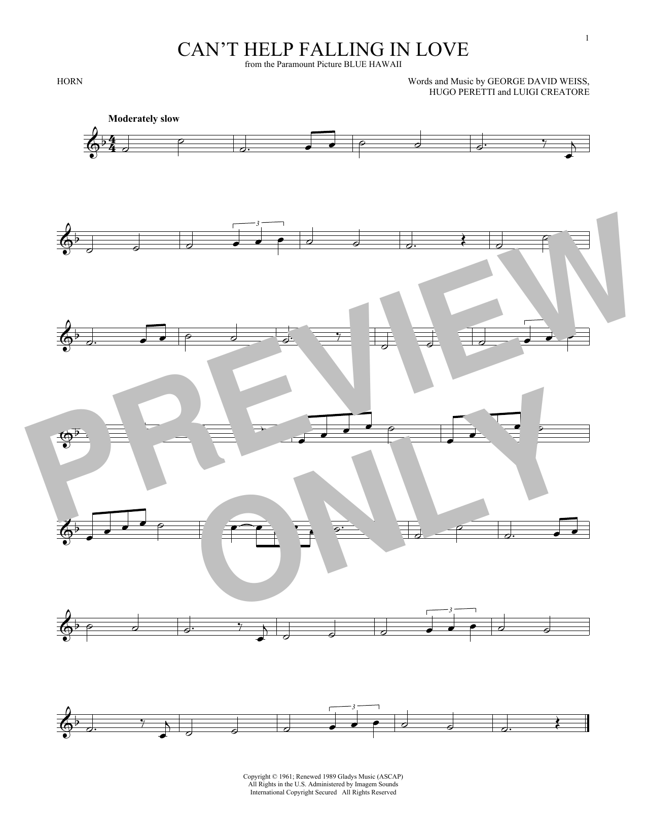 Can't Help Falling In Love (French Horn Solo) von Elvis Presley