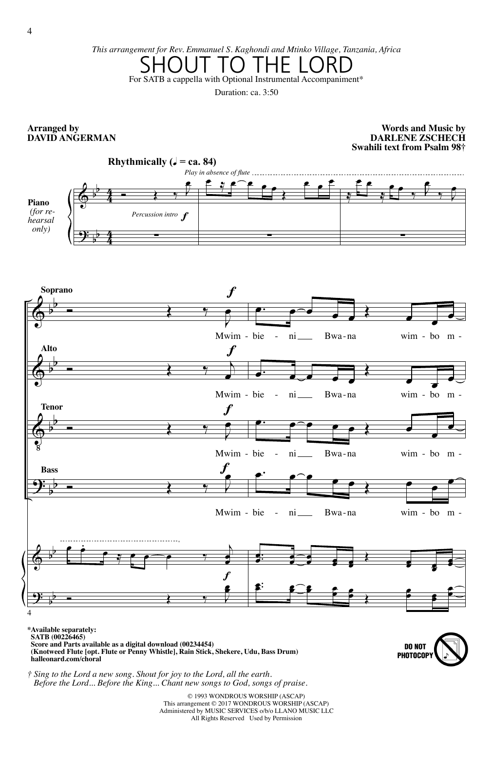 Shout To The Lord (SATB Choir) von David Angerman