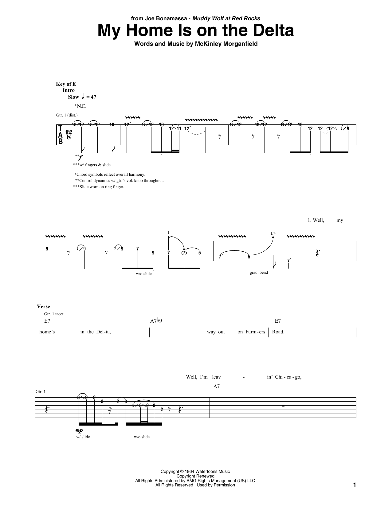 My Home Is On The Delta (Guitar Rhythm Tab) von Joe Bonamassa