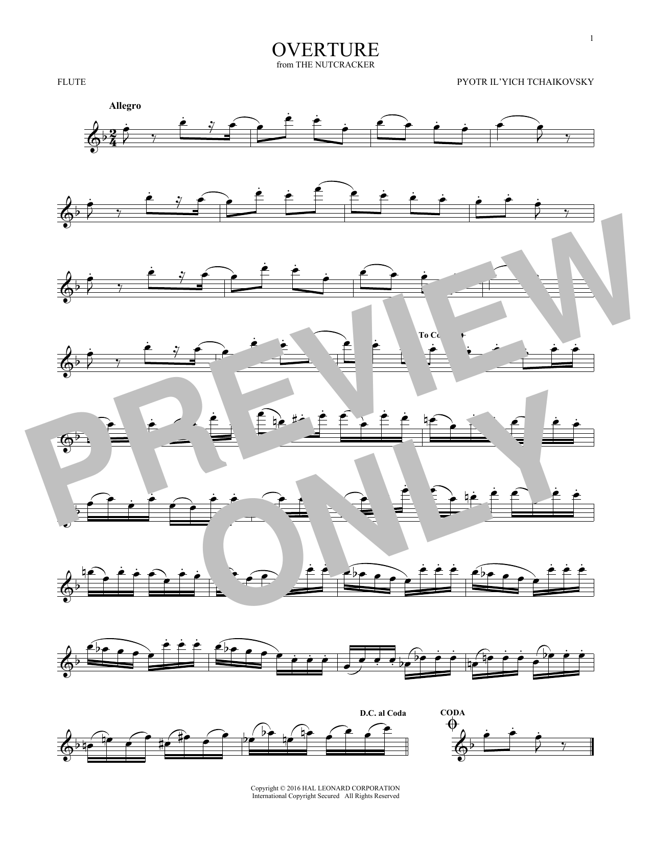 Overture (Flute Solo) von Pyotr Il'yich Tchaikovsky