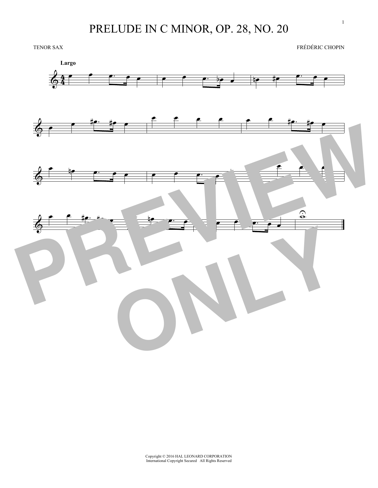 Prelude, Op. 28, No. 20 (Tenor Sax Solo) von Frdric Chopin