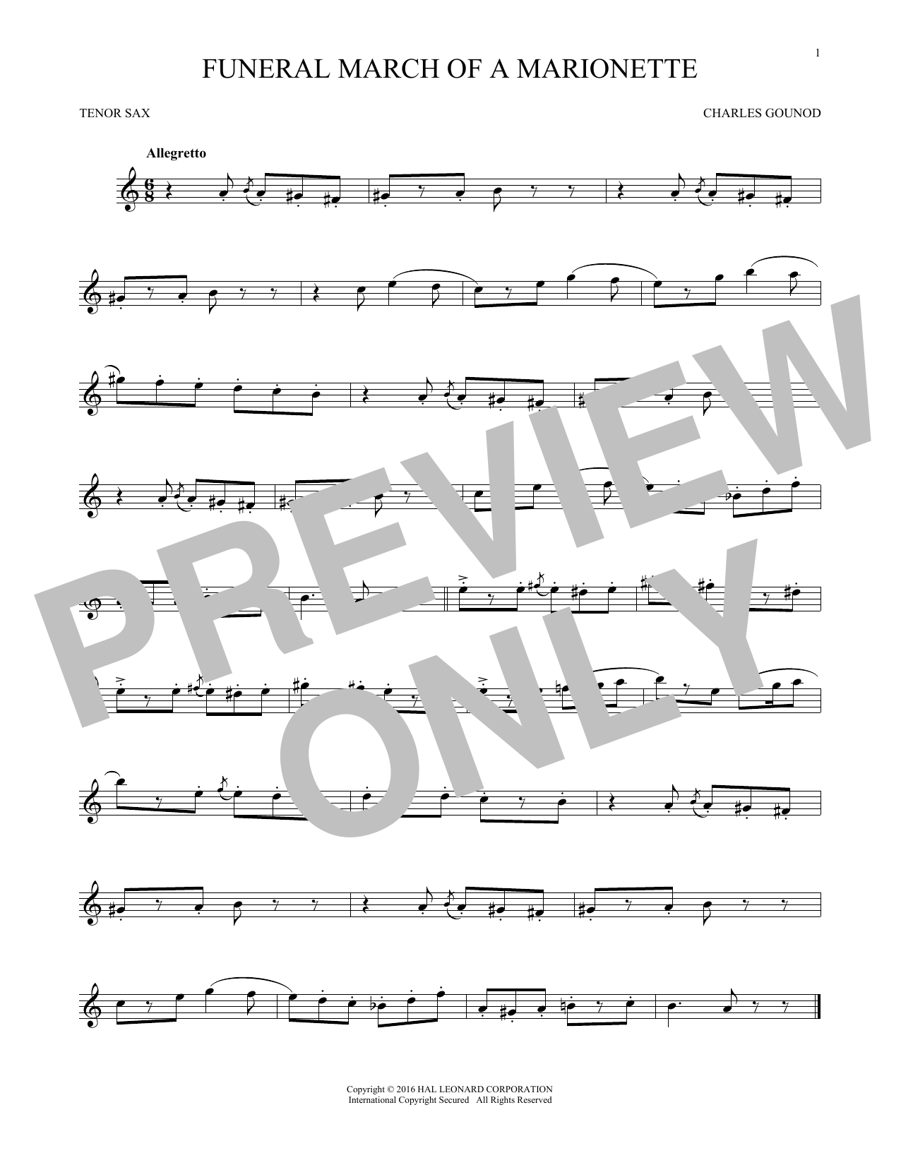 Funeral March Of A Marionette (Tenor Sax Solo) von Charles Gounod