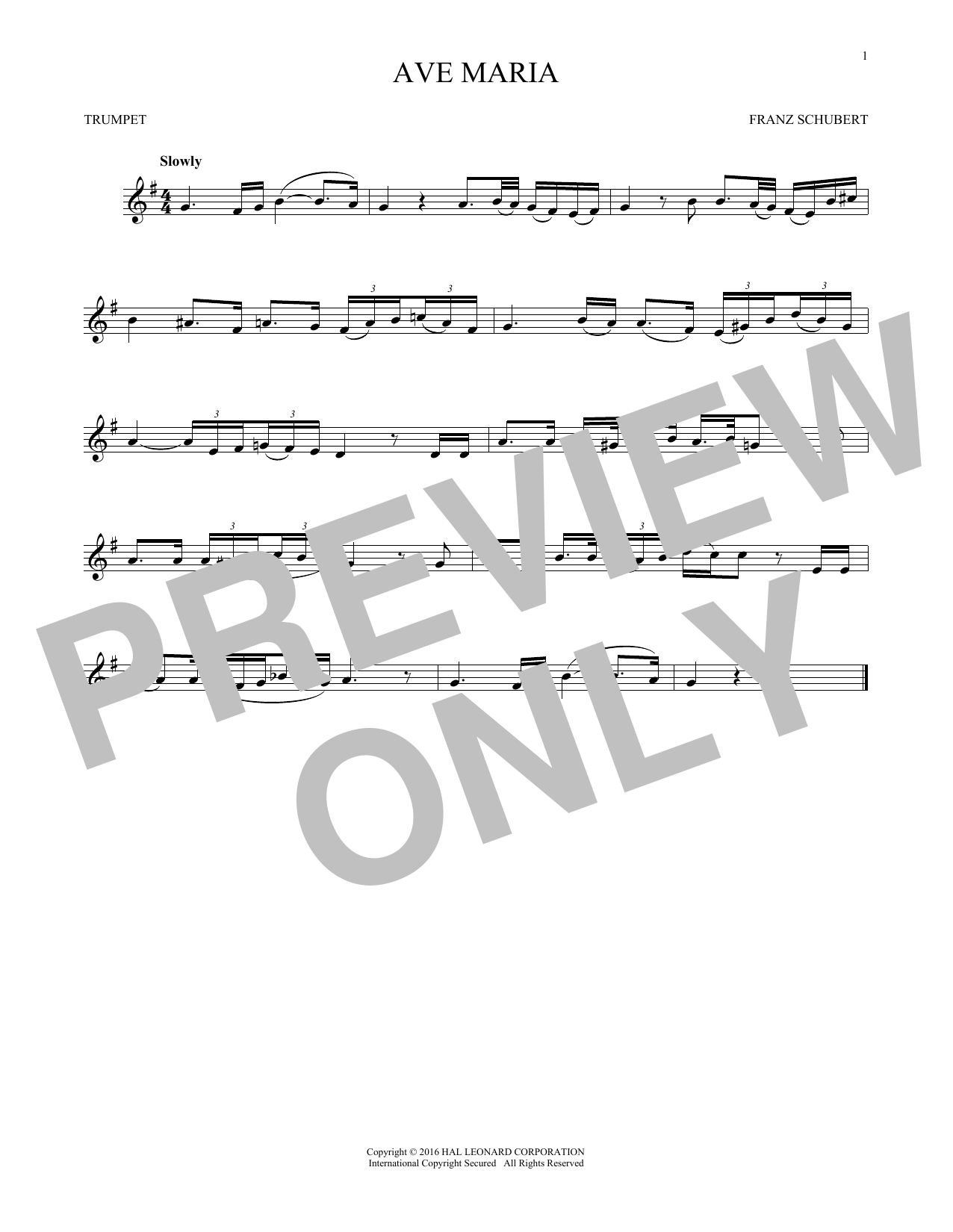 Ave Maria, Op. 52, No. 6 (Trumpet Solo) von Franz Schubert