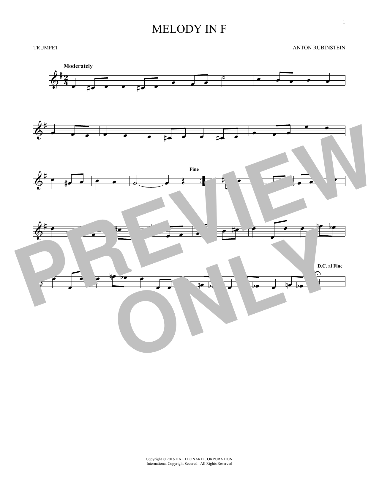 Melody In F (Trumpet Solo) von Anton Rubinstein