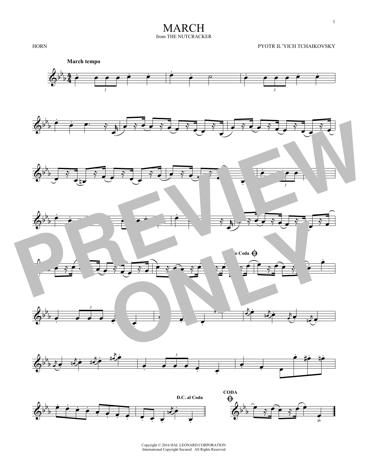 March (from The Nutcracker) (French Horn Solo) von Pyotr Il'yich Tchaikovsky