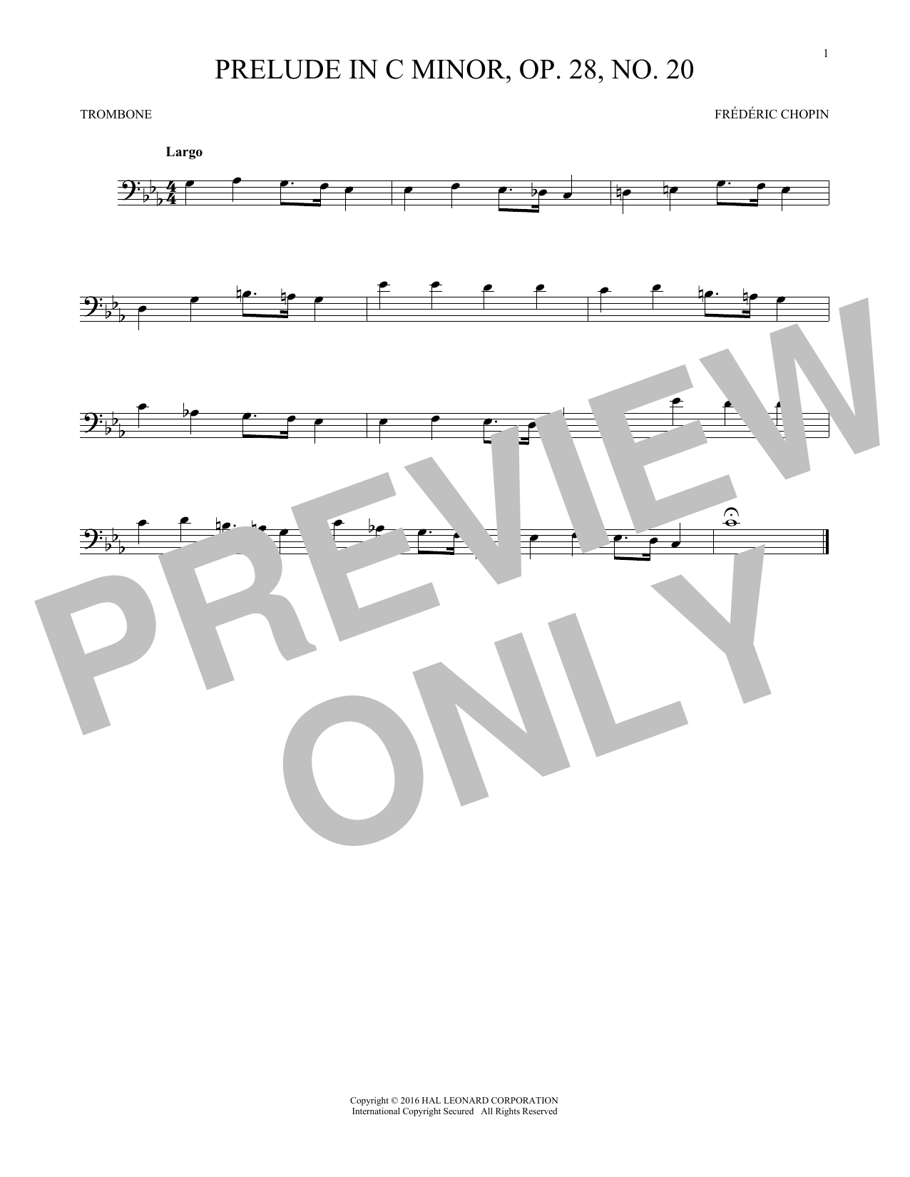 Prelude, Op. 28, No. 20 (Trombone Solo) von Frdric Chopin