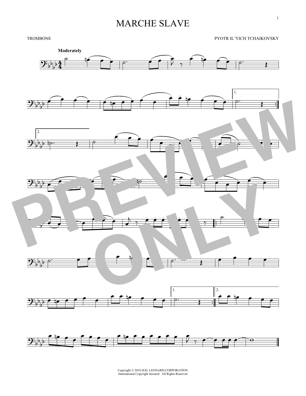 Marche Slav, Op. 31 (Trombone Solo) von Pyotr Il'yich Tchaikovsky