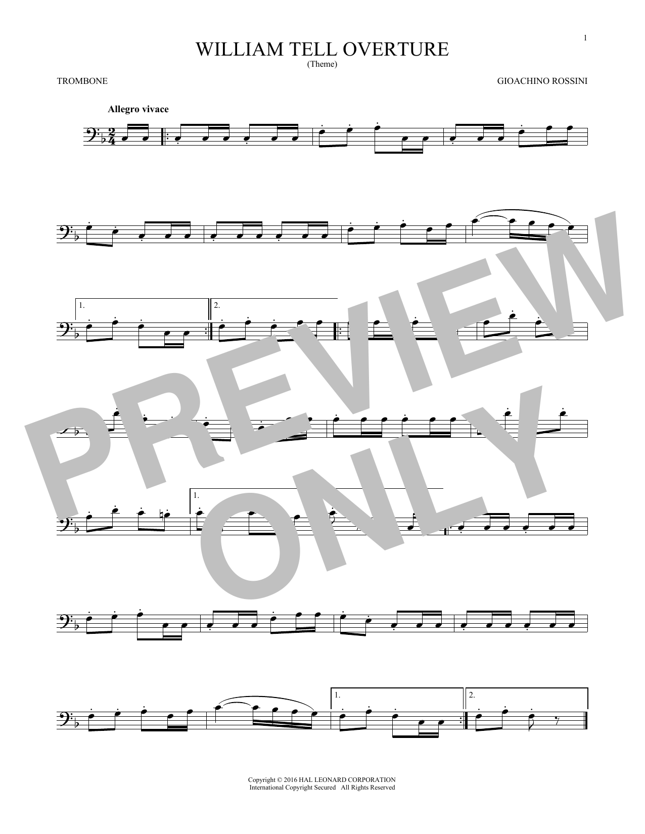 William Tell Overture (Trombone Solo) von G. Rossini