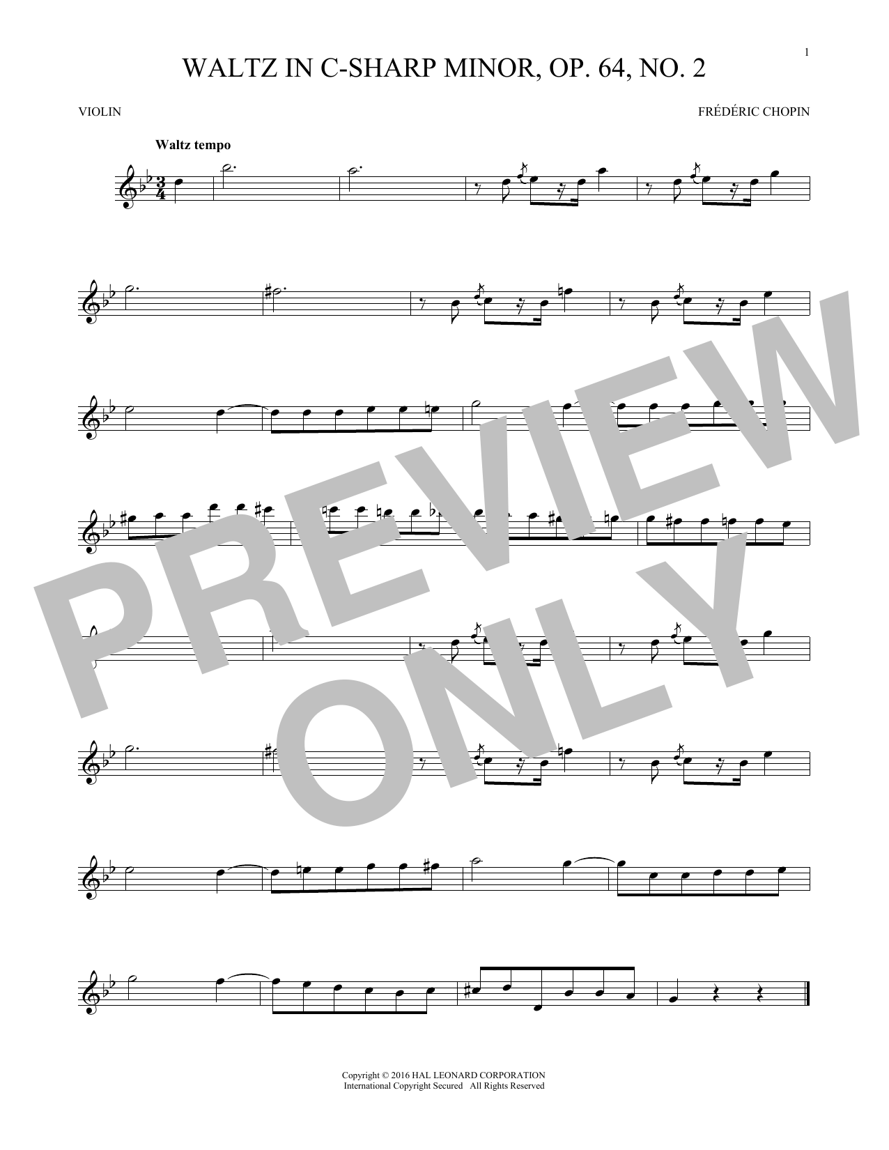 Waltz In C-Sharp Minor, Op. 64, No. 2 (Violin Solo) von Frdric Chopin