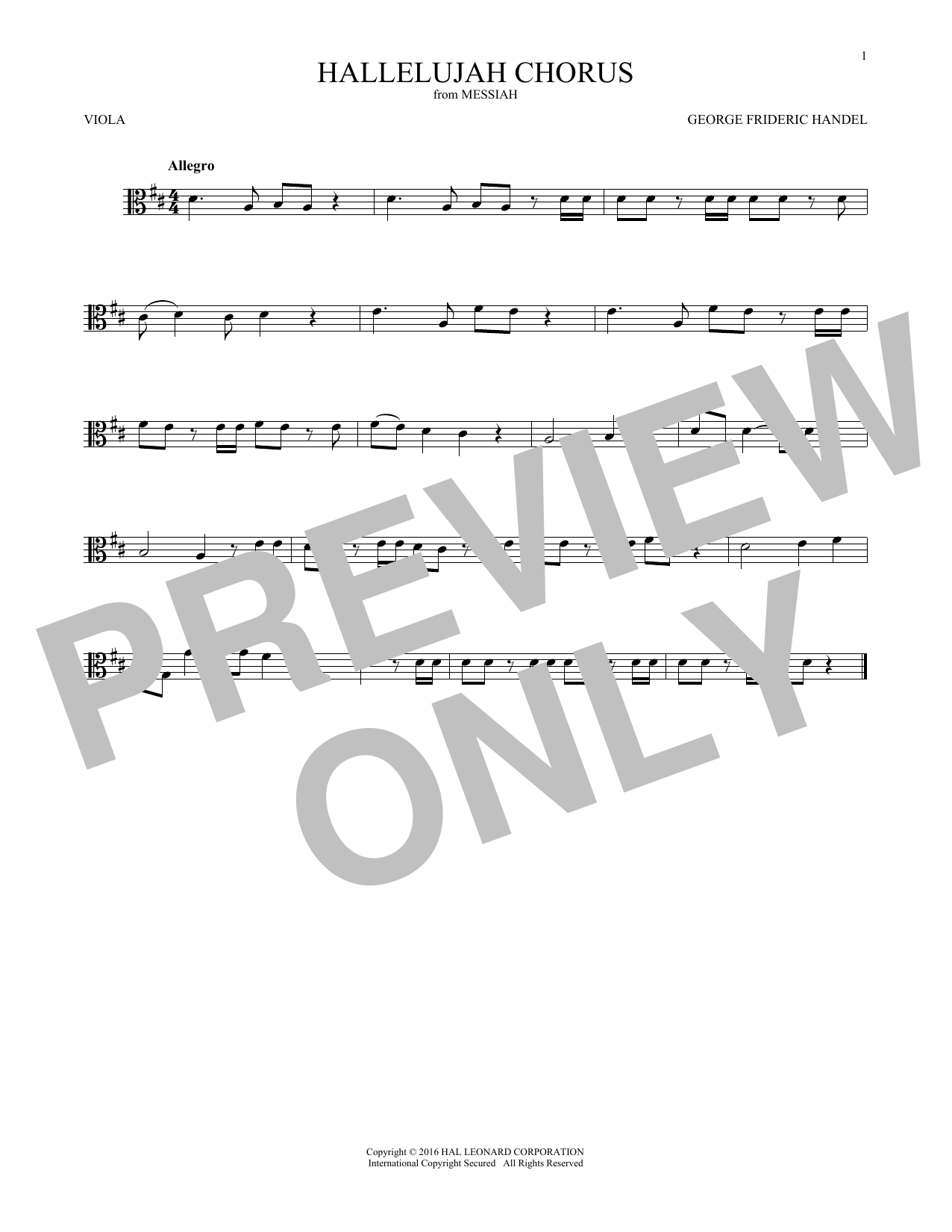 Hallelujah Chorus (Viola Solo) von George Frideric Handel