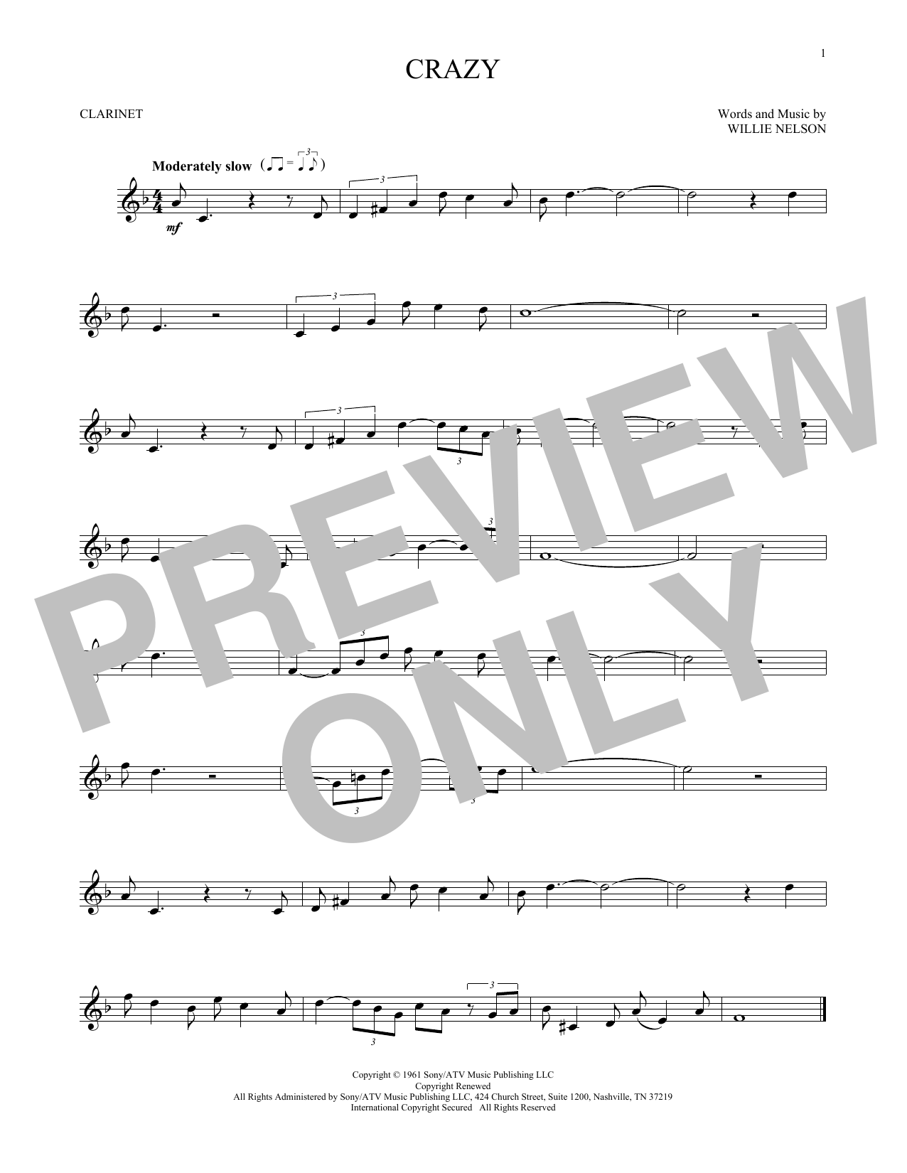 Crazy (Clarinet Solo) von Willie Nelson