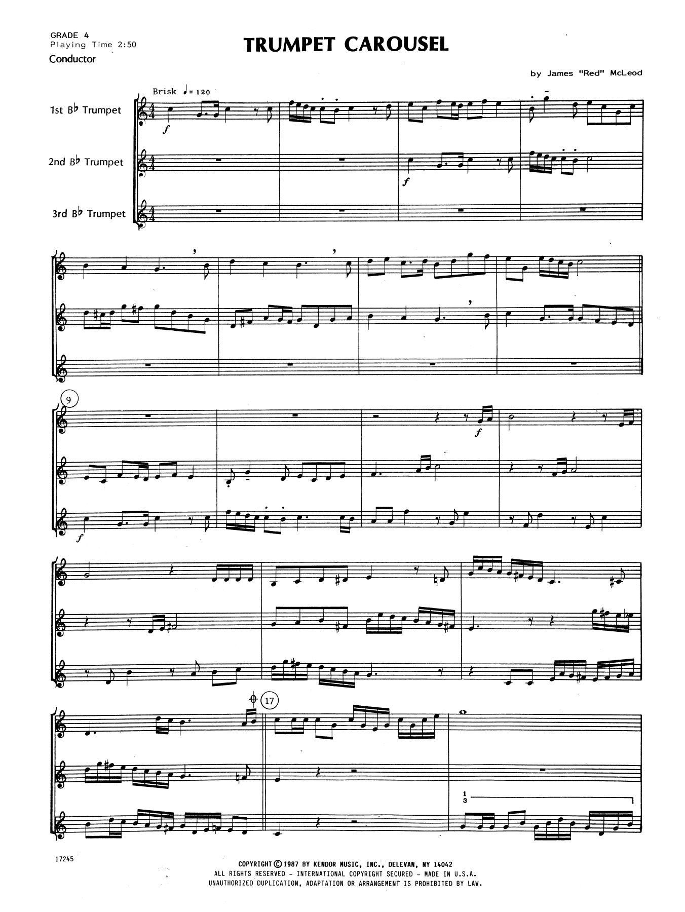 Trumpet Carousel - Full Score (Brass Ensemble) von James 'Red' McLeod