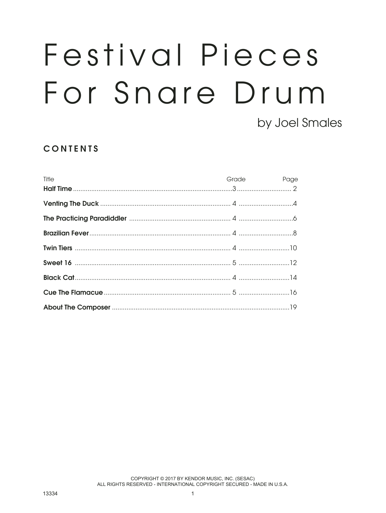 Festival Pieces For Snare Drum (Percussion Solo) von Joel Smales