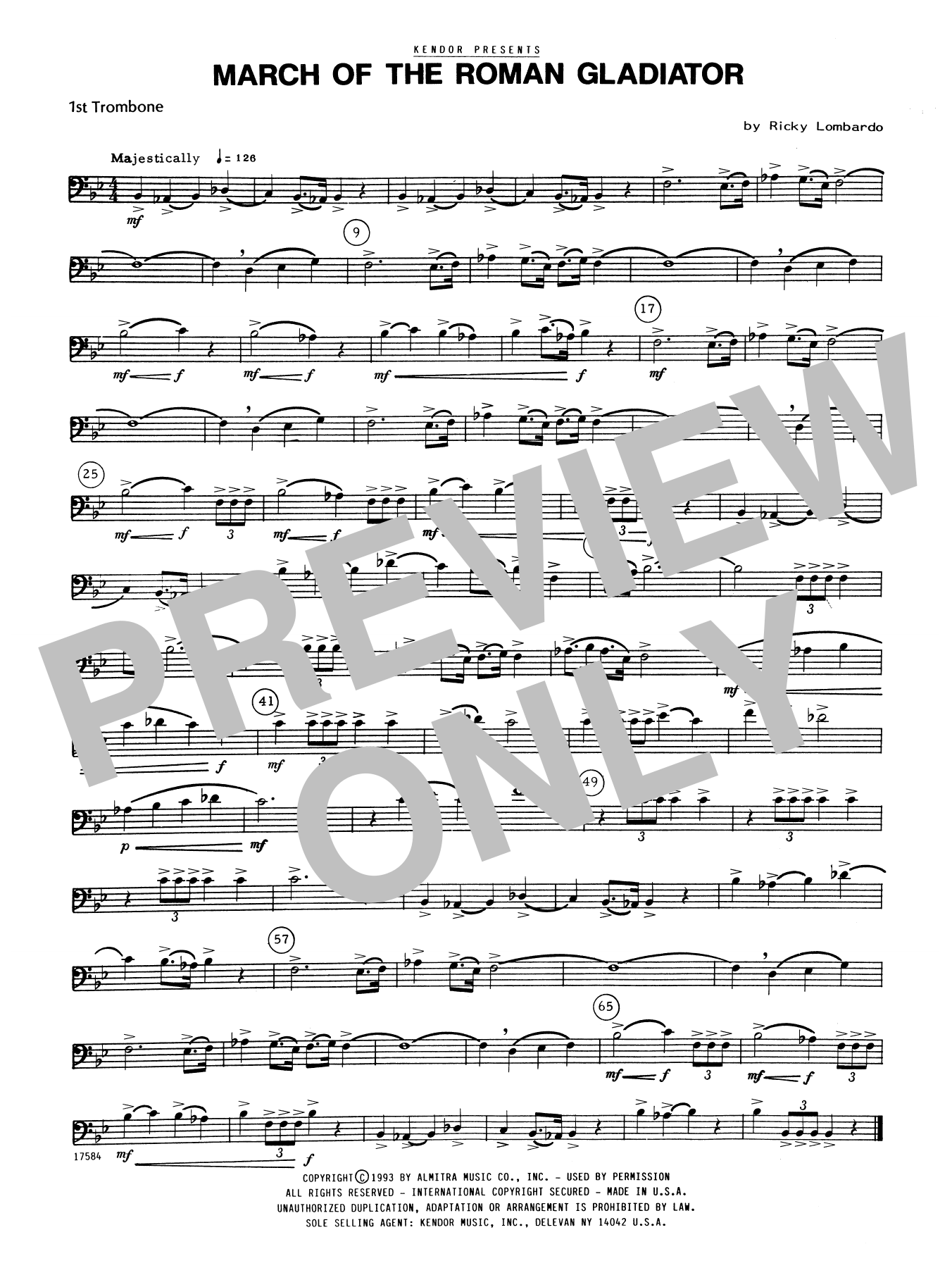 March Of The Roman - 1st Trombone (Brass Ensemble) von Ricky Lombardo