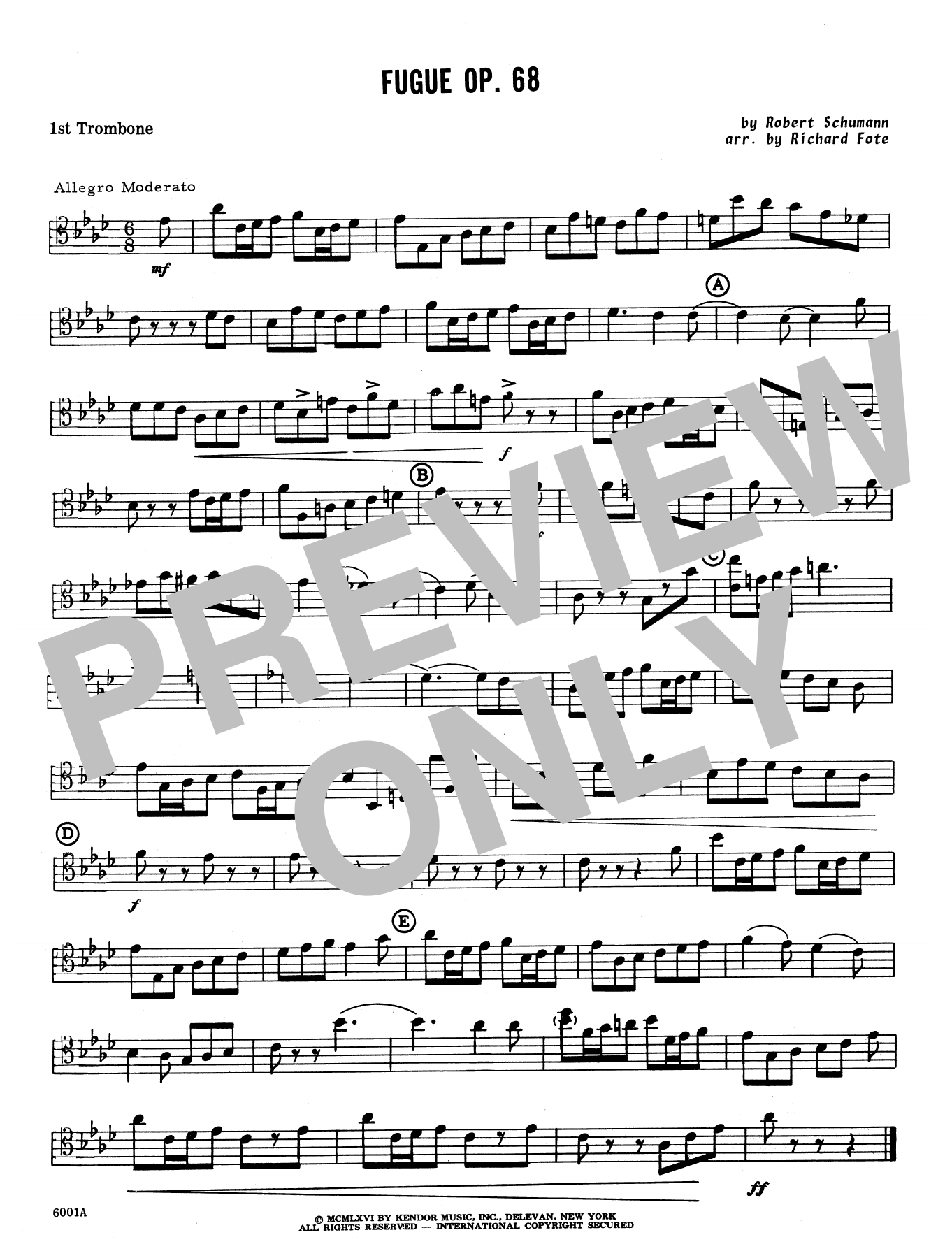 Fugue/Opus 68 - 1st Trombone (Brass Ensemble) von Richard Fote