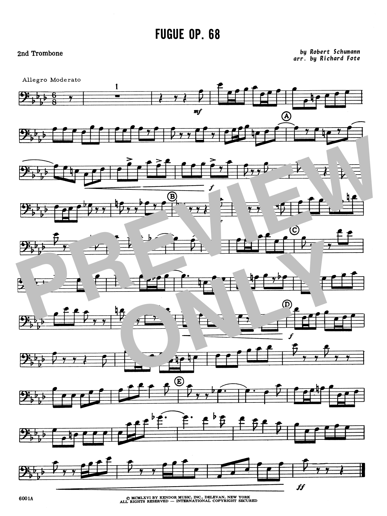 Fugue/Opus 68 - 2nd Trombone (Brass Ensemble) von Richard Fote