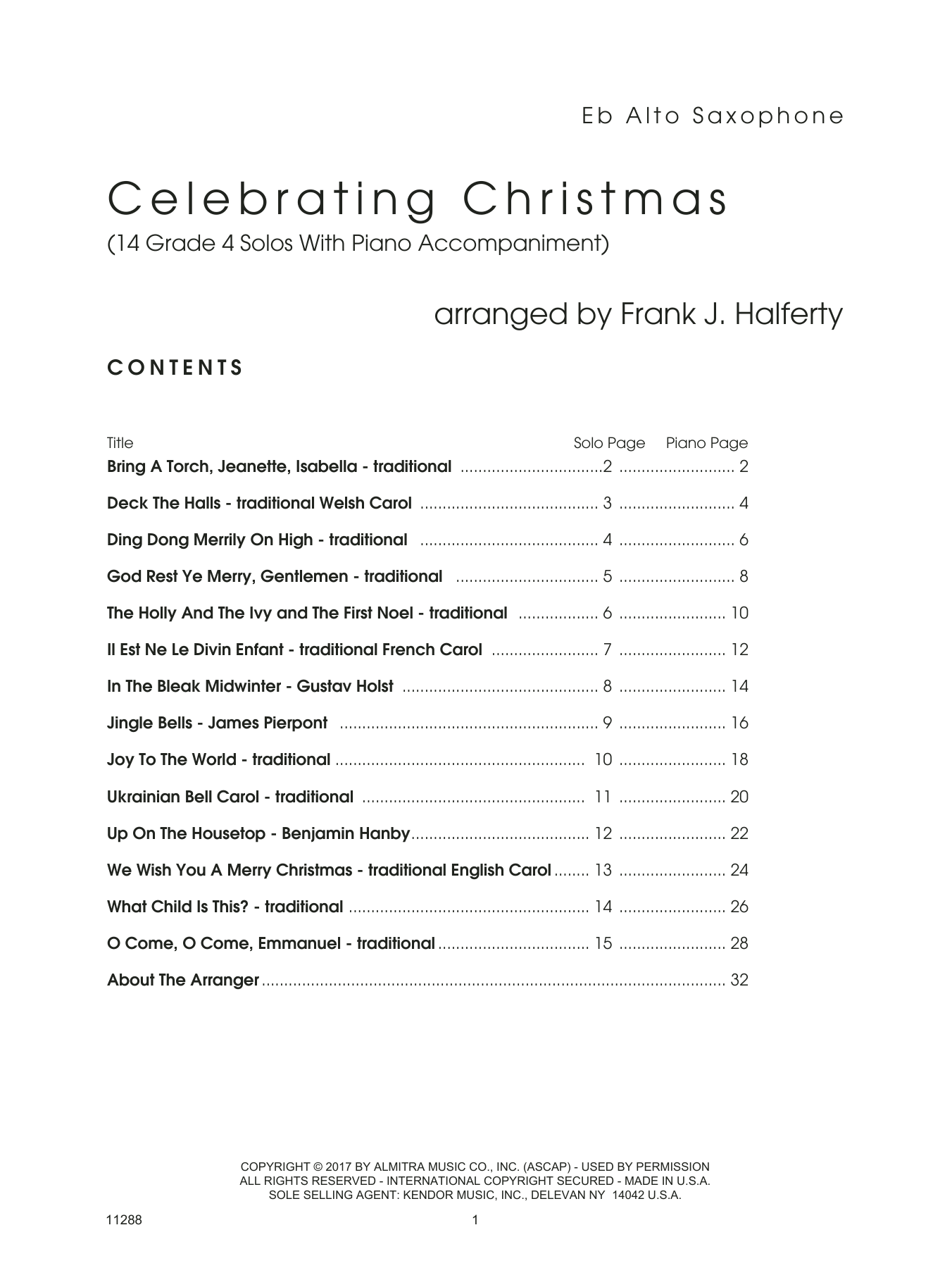 Celebrating Christmas (14 Grade 4 Solos With Piano Accompaniment) - Eb Alto Saxophone (Woodwind Solo) von Frank J. Halferty